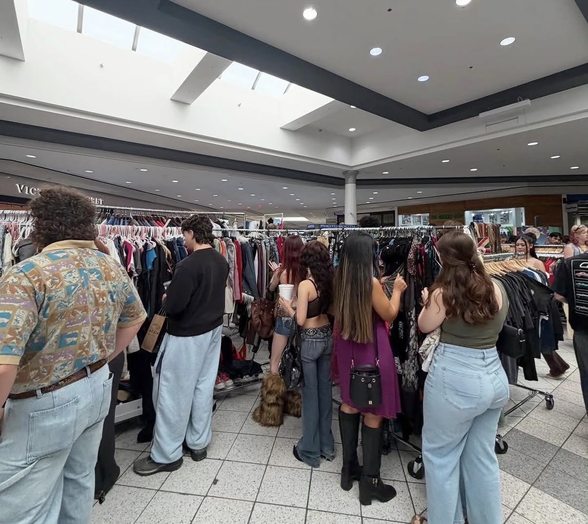 Indoor market crowd