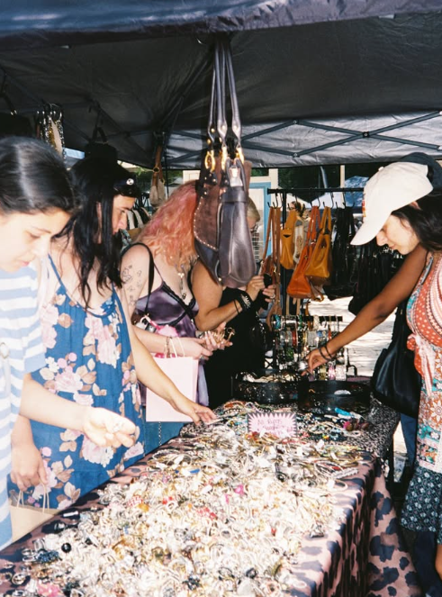 Jewelry booth browsing